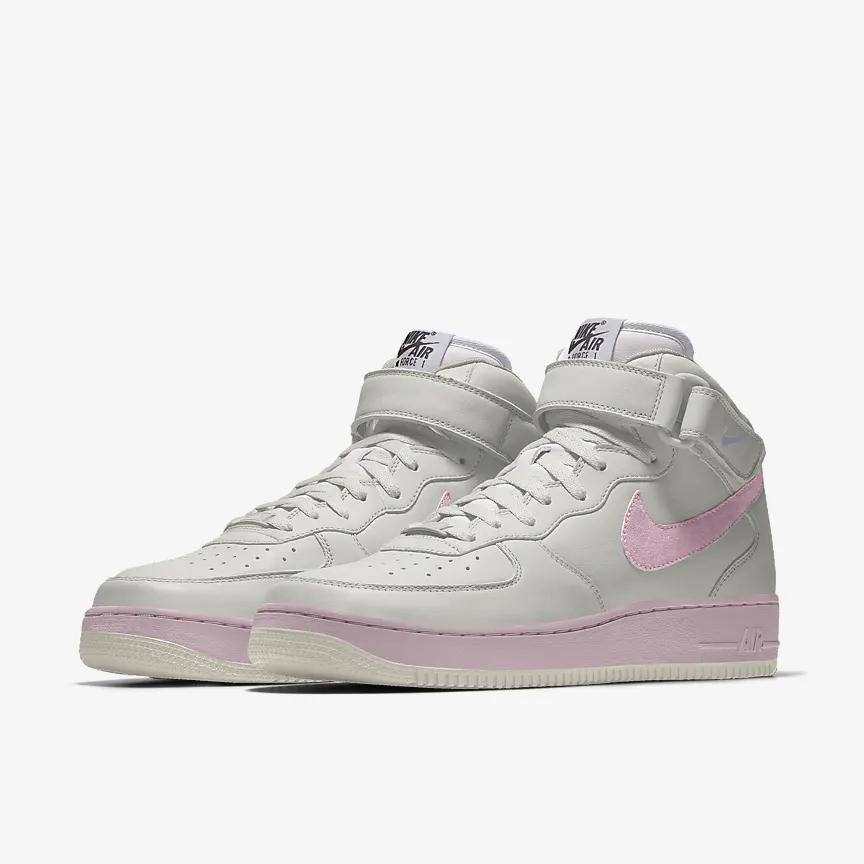 Giày Nike Air Force 1 Mid By You Nam Xám Hồng